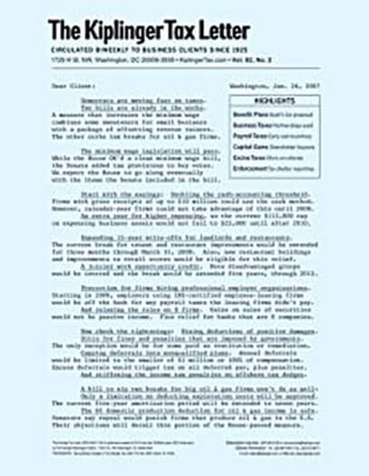 Best Price for Kiplinger Tax Letter Subscription